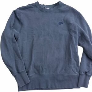 Nike Small Swoosh Crewneck Sweatshirt Navy Blue Men’s Small Heavyweight